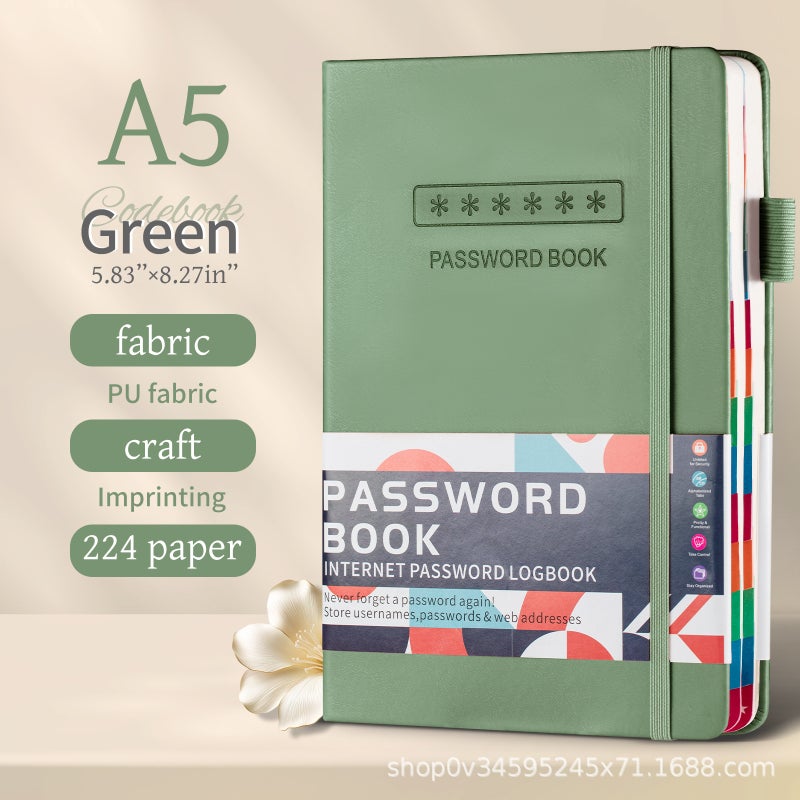 Explosions Strap Account Password Registration Book Internet Website Manager Log Multi-Function Record Book - Image 1